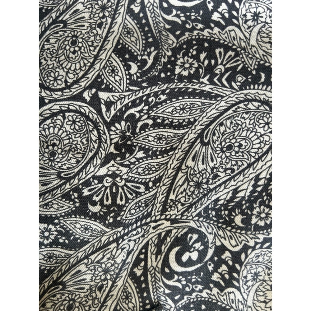 Vintage Silk Hawaiian Shirt Mens XL Black White Paisley Print Collared Button Up - Picture 7 of 11